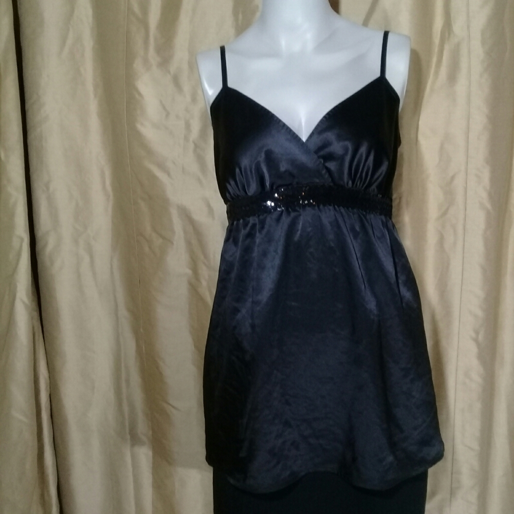 Express black sparkle waist top size S